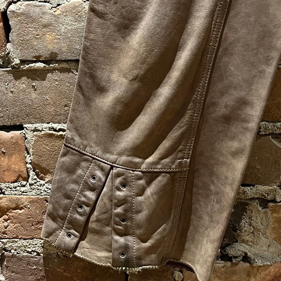 Diesel “Industry Division” Distressed Brown Leather Pants - Picture 7 of 13